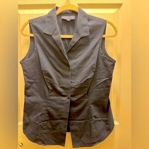 Jones New York sleeveless blouse, dark navy blue, size S.  Like new!